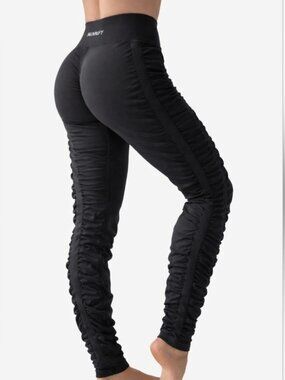 Skinnify Black Resistance Ruched Leggings Sculpting High Waist Size XXL